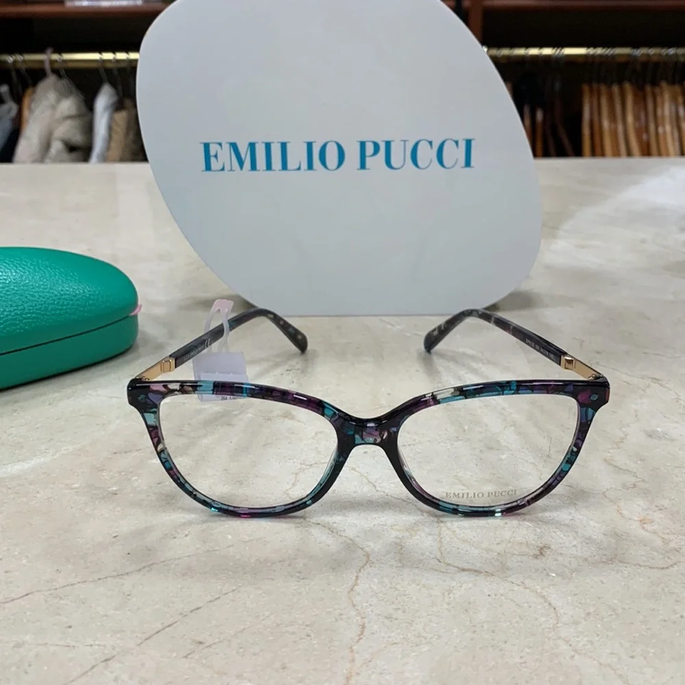 EMILIO PUCCI OPTICAL FRAMES GORGEOUS MULTI COLOR PRINT BLACK BLUE PURPLE 54MM